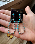 Kingman Turquoise Dangle Earrings – Sterling Silver, Lightweight, USA Made