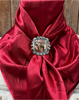 35X35" Solid Burgundy Wild Rag / Scarf WRS14 - Western Concho Wild Rag Slides - Assorted