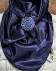 35X35" Solid Dark Blue Wild Rag / Scarf WRS9 - Western Concho Wild Rag Slides - Assorted