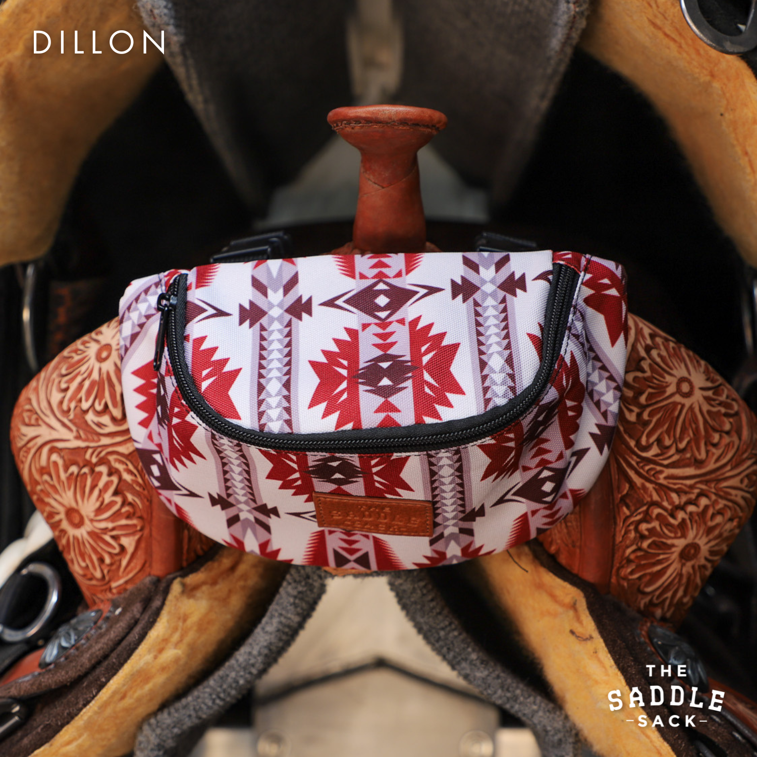 Compact Clip On Saddle Bag With Zipper Closure