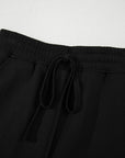 Solid French Terry Drawstring Waist Mini Skort