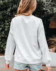 Peyton Lace Patchwork Raglan Sleeve Crew Neck Sweatshirt