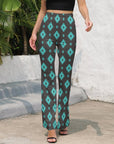 Baha Ranch Charcoal Turquoise Aztec Flare Pants