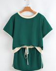 Colorblock Short Sleeve T-Shirt and Skort Set
