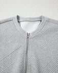 Textured Half-Zip Long Sleeve Sweatshirt