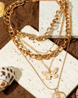 Amara Multilayer Butterfly Charm Necklace