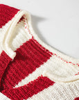 Colorblock Stripe V-Neck 3/4 Sleeve Sweater