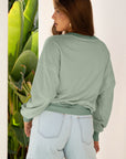Flower Patchwork Raw Edge Drop Shoulder Top