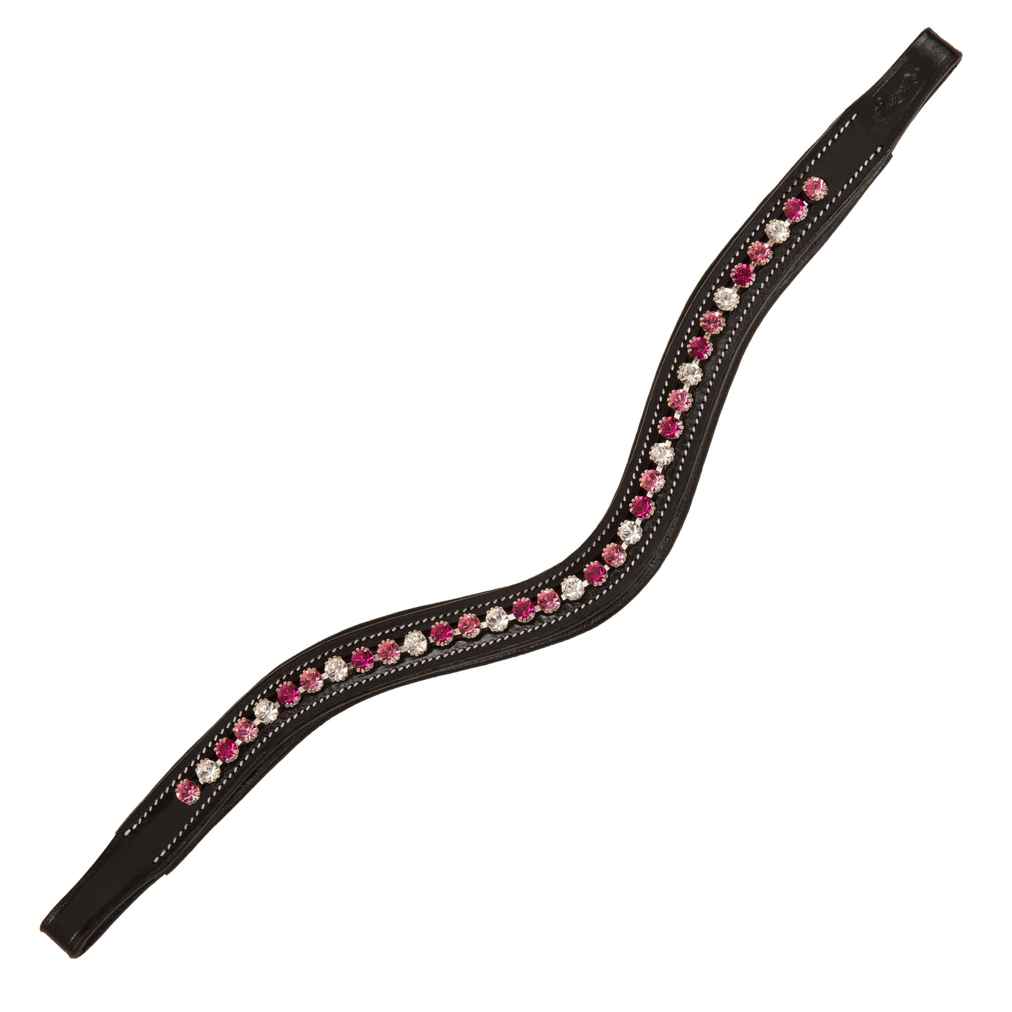 ExionPro Designer Clear Light Pink &amp; Maroon linked Crystal Browband