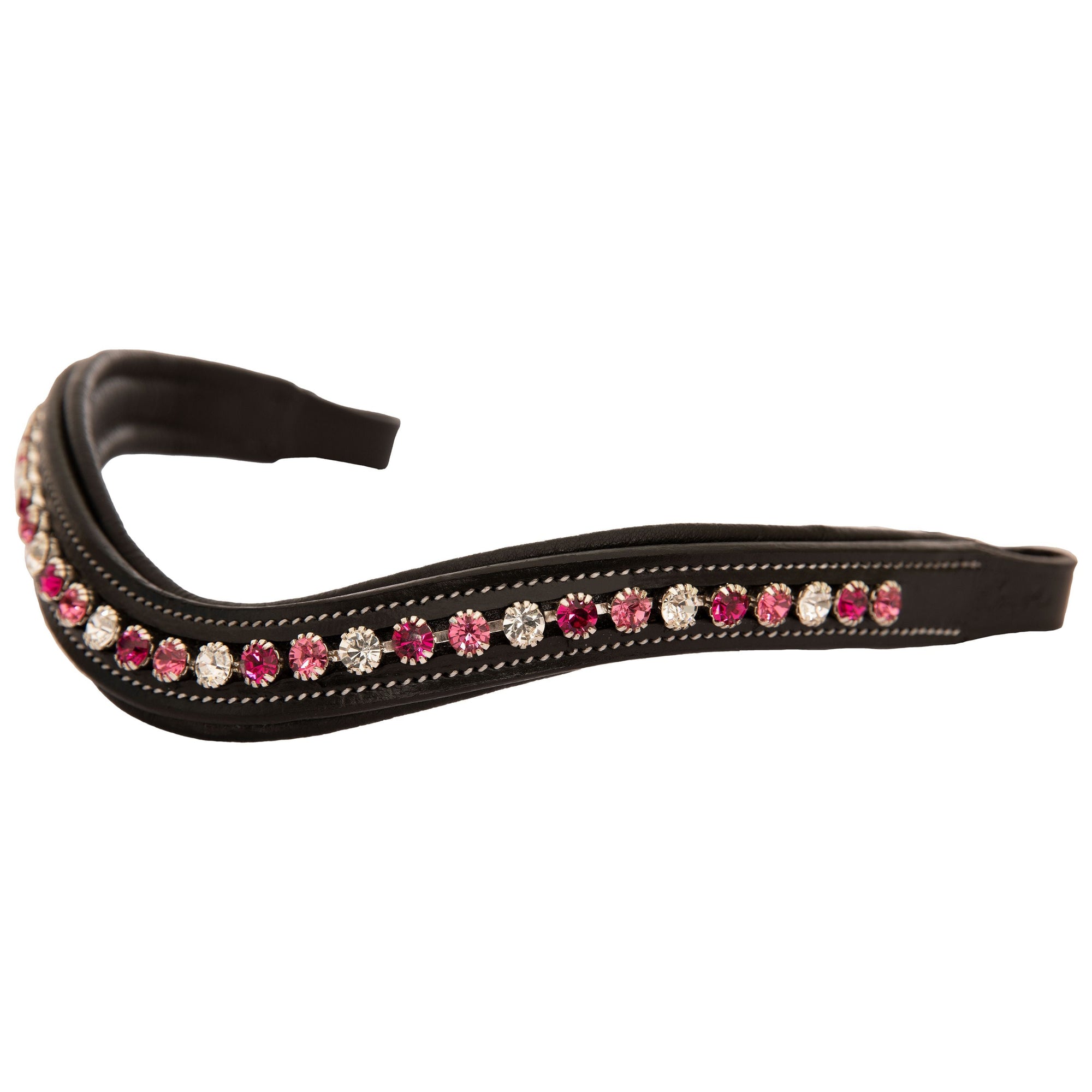 ExionPro Designer Clear Light Pink &amp; Maroon linked Crystal Browband