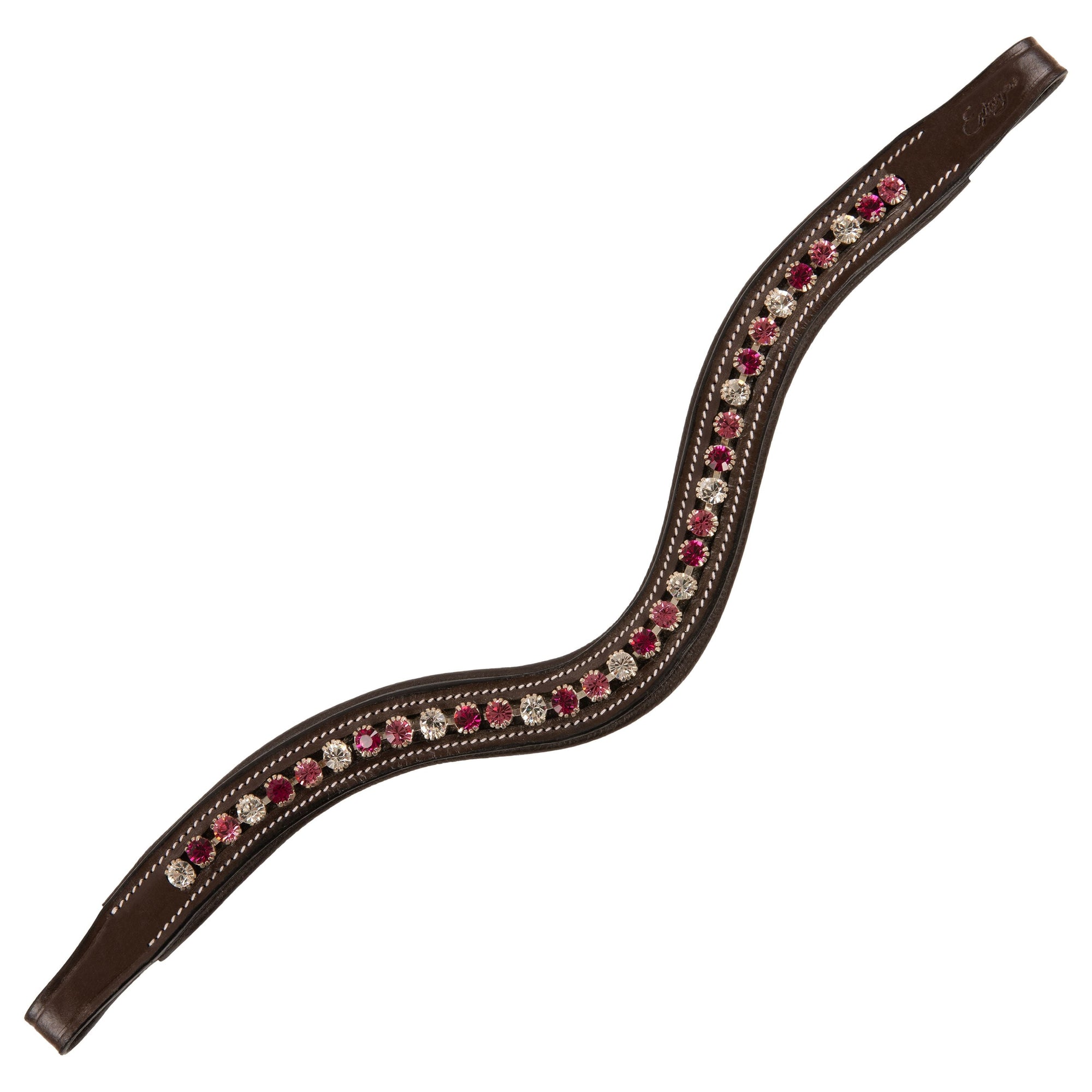 ExionPro Designer Clear Light Pink &amp; Maroon linked Crystal Browband