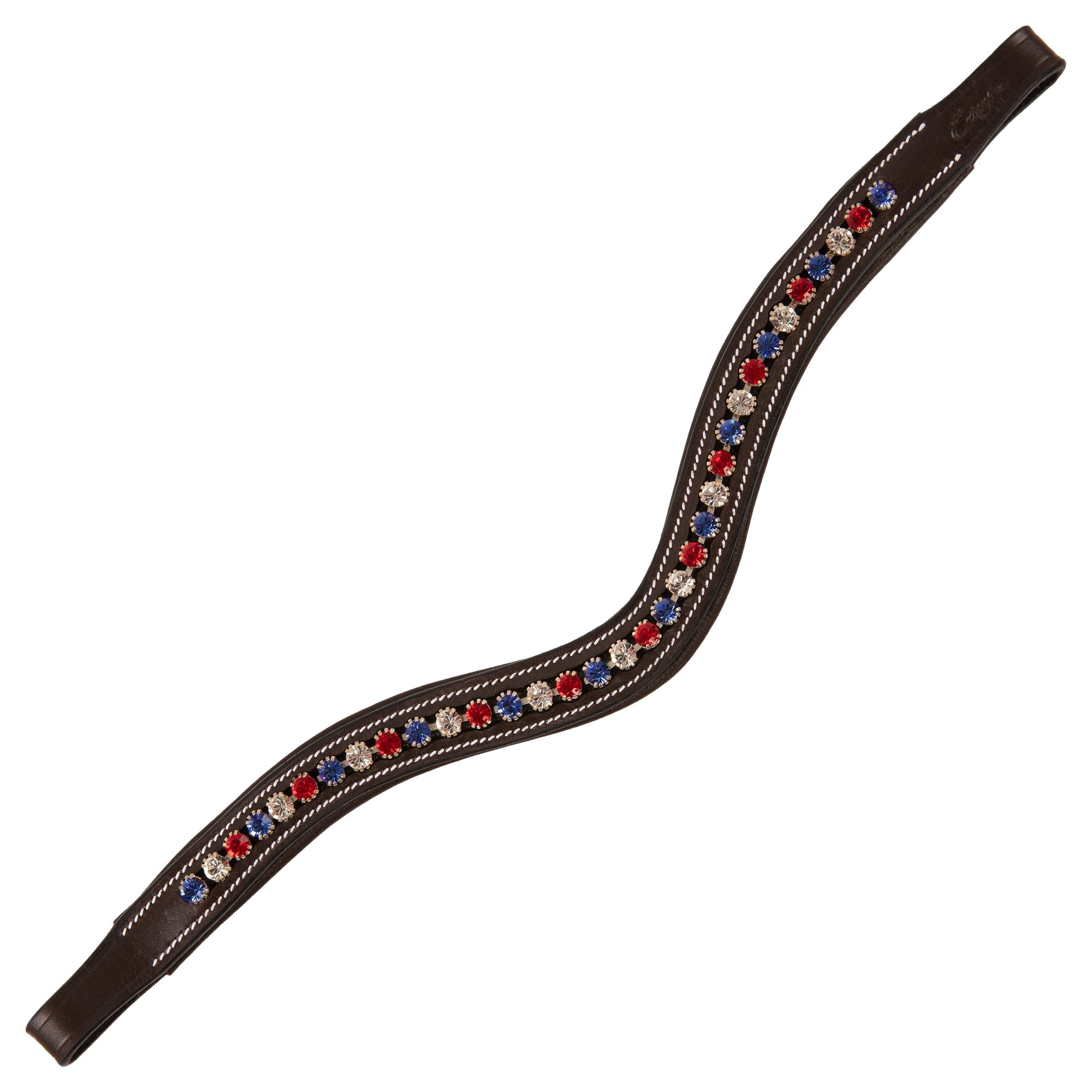 ExionPro Designer Red, Blue &amp; White linked Crystal Browband