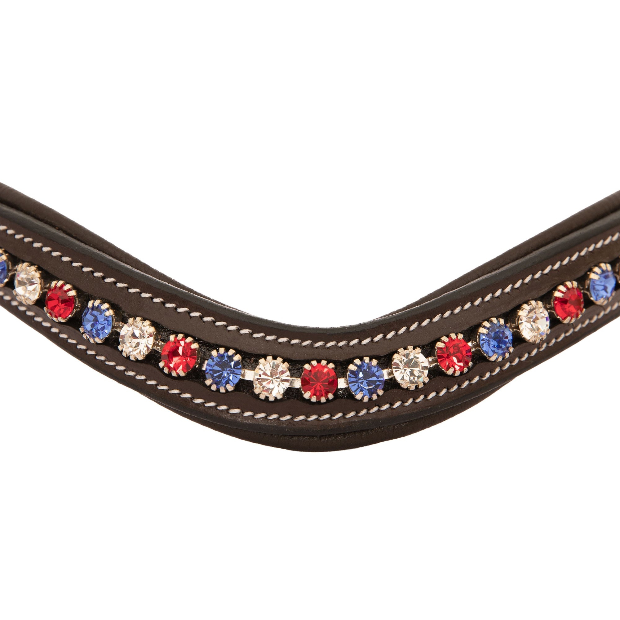 ExionPro Designer Red, Blue &amp; White linked Crystal Browband