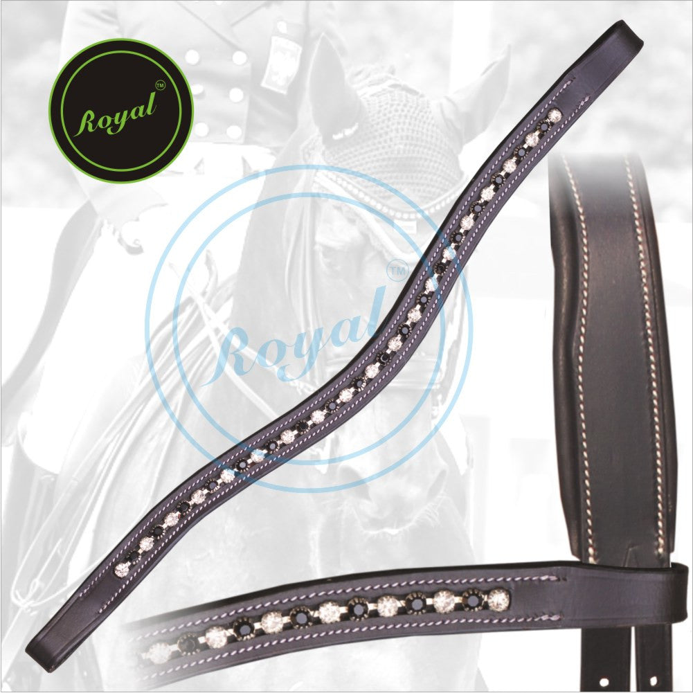 ExionPro Designer Sparkling Black &amp; White linked Crystal Browband