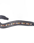 ExionPro Elegant Soft Padded Light Peach, Burgundy, Topaz Colored Crystal Browband