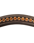 ExionPro Elegant Deep Curved Soft Padded Topaz Crystal Decorated Browband