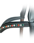 ExionPro Elegant Soft Padded Hyacinth, Emerald, Clear Crystal Browband