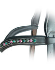ExionPro Elegant Soft Padded Rose, Emerald, Jet Hematite Colored Crystal Browband