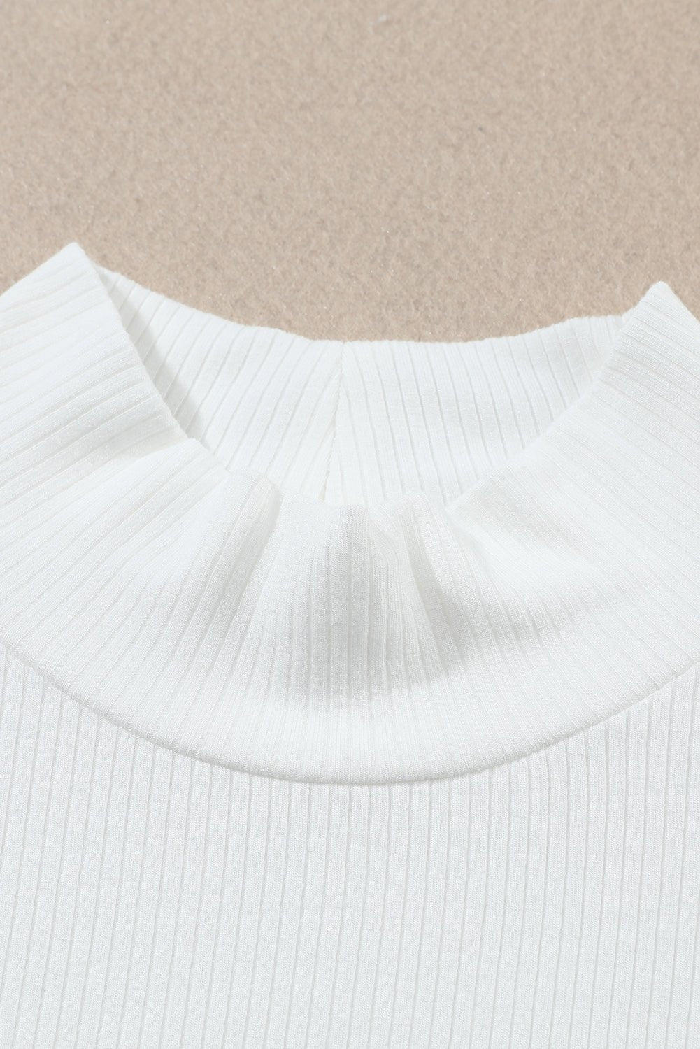 Adelyn Ribbed Knit High Long Sleeve Top