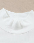 Adelyn Ribbed Knit High Long Sleeve Top