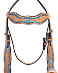 Western Horse Headstall Tack Bridle American Leather Hand Paint Hilason