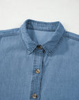 Denim Tab Sleeve Button Down Shirt