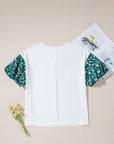 Aileen Floral Puff Sleeve Oversized Top