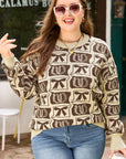 Magnolia Horseshoe Print Checkered PLUS Sweater