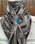 35X35" Solid Silver / Grey Wild Rag / Scarf WRS15 - Western Concho Wild Rag Slides - Assorted