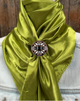 35X35" Solid Light Green Wild Rag / Scarf WRS22 - Western Concho Wild Rag Slides - Assorted