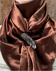 35X35" Solid Brown Wild Rag / Scarf WRS2 - Western Concho Wild Rag Slides - Assorted