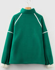 Ava Contrast Trim Fleece Plus Sweatshirt