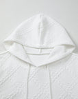 Cable Lattice Textured Kangaroo Pocket Hoodie
