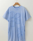 Flower Patchwork Mineral Wash Mini T-Shirt Dress