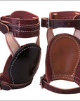 Weaver Leather Horse Skid Boots Burgundy Latigo Leather Pair Horse Size