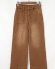 Denim High Rise Cropped Wide Leg Jeans