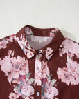 Floral Puff Sleeve Collared Shirt