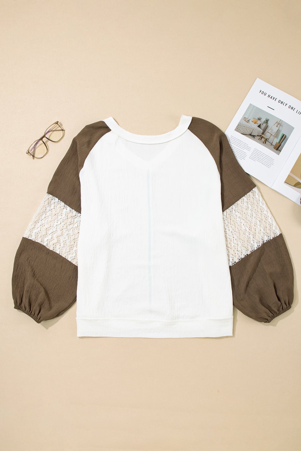 Julietta Patchwork Balloon Sleeve PLUS Blouse