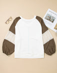 Julietta Patchwork Balloon Sleeve PLUS Blouse