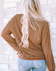Jessiette Loved Print Corduroy Sweatshirt