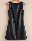 Emelia Leather Sleeveless Mini Dress