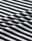 Stripe Thermal Knit Drop Shoulder Top