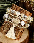 Mariana Beaded Fringed Layered Bracelet