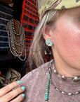 Cluster Earrings – White Opal & Sterling Silver