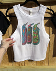 Cowgirl Chaps Cropped Tank