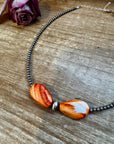 14" Spiny Oyster & Sterling Silver Pearl Choker – 3mm & 10mm