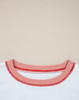 Stripe Colorblock Patchwork Contrast Stitch Sweatshirt