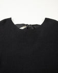 Ribbon Knot Backless Drop Shoulder Ribbed Sweater