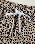 Leopard Terry Knit Wide Leg Pants