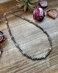 Azurite & Sterling Silver Pearl Necklace – 5mm - 19"
